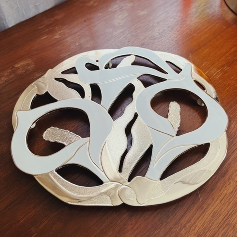 Vtg W.M. Rogers Calla Lily Trivet
